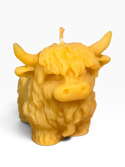 055 - Highland Cow Beeswax Candle