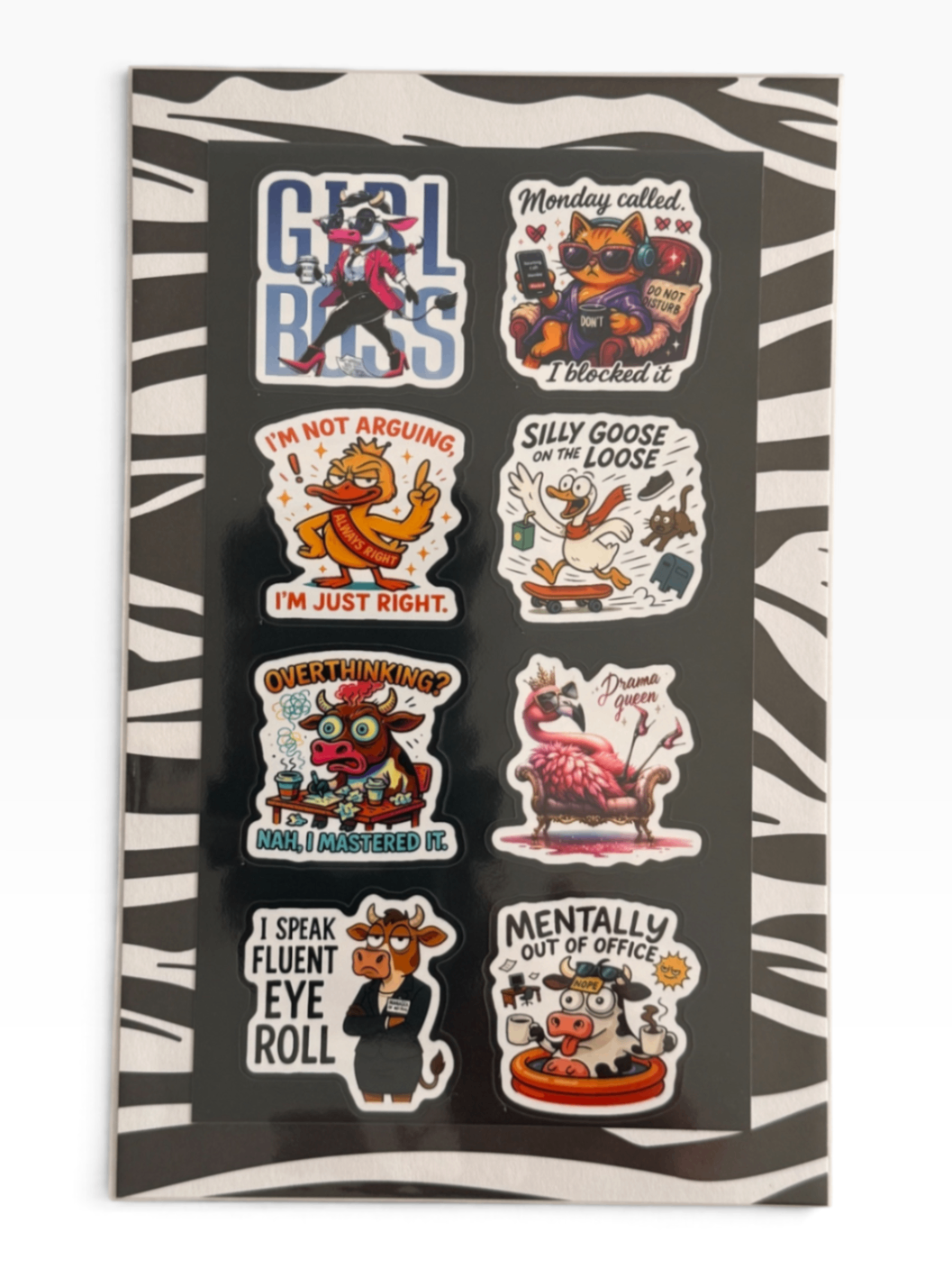 060 - Sarcastic Animals Sticker Sheet