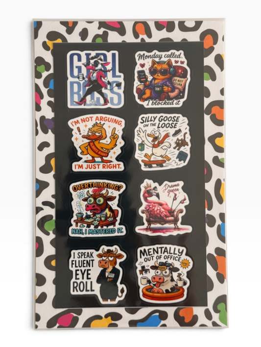 060 - Sarcastic Animals Sticker Sheet