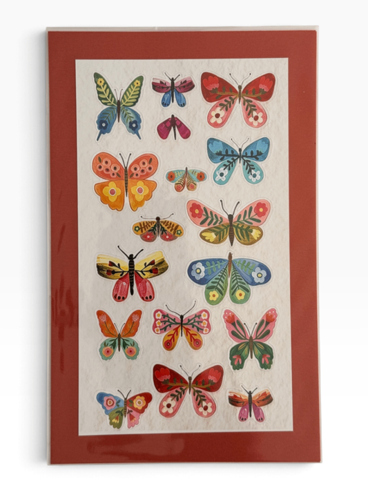 060 - Folk Art Butterflies Sticker Sheet