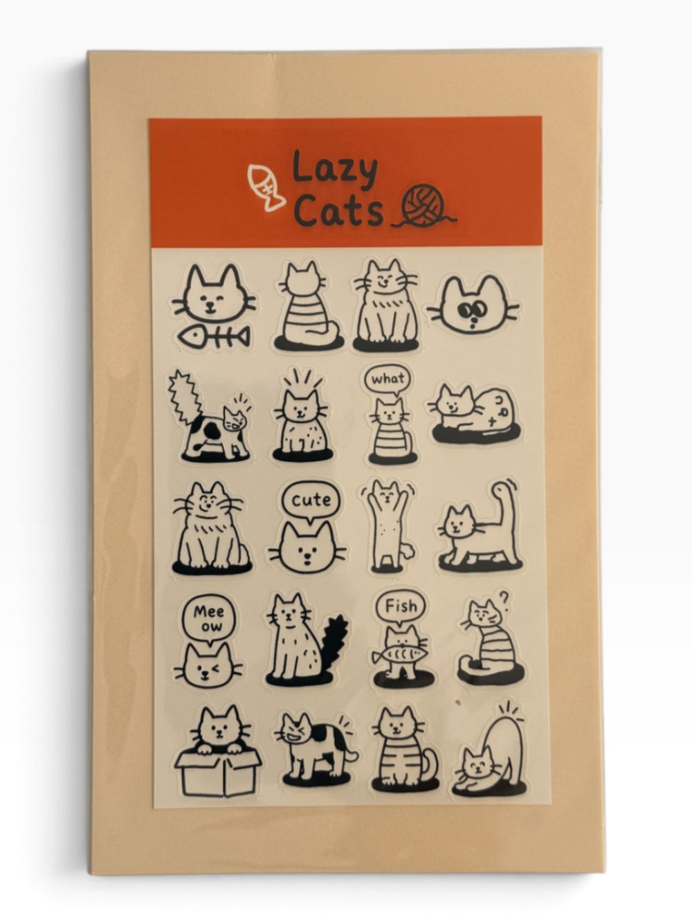 060 - Lazy Cats Sticker Sheet