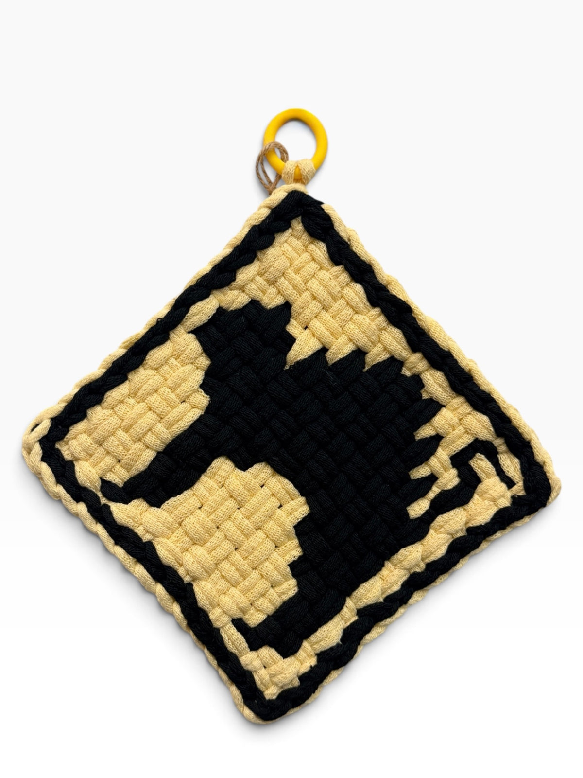 051 - Scary Cat Loom Woven Potholder