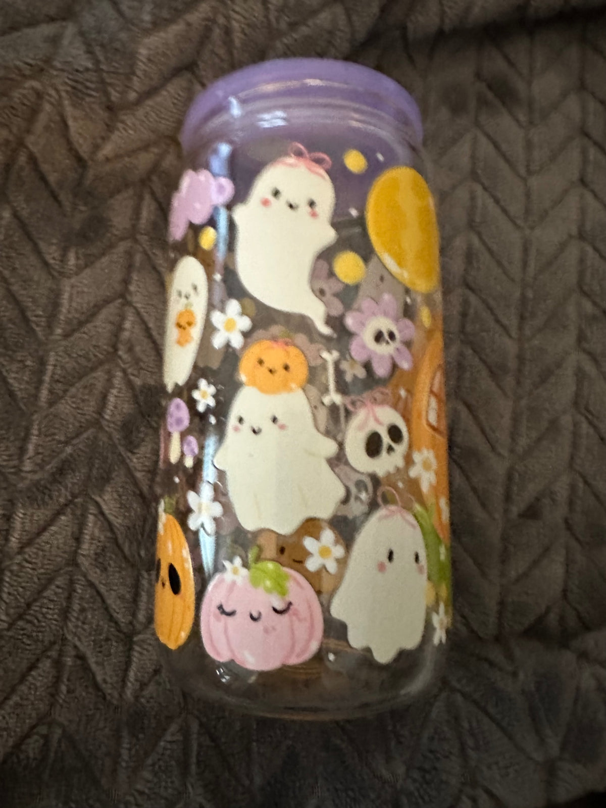 059 - Cutie Ghost Themed Glass Cup