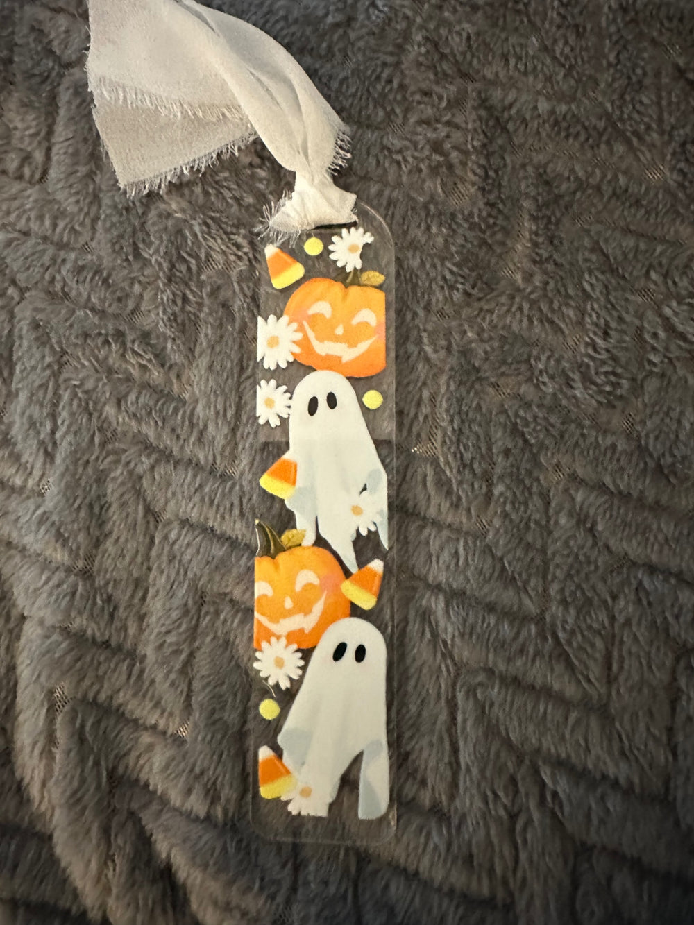 059 - Halloween Ghost Pumpkins and Candy Corn Bookmark