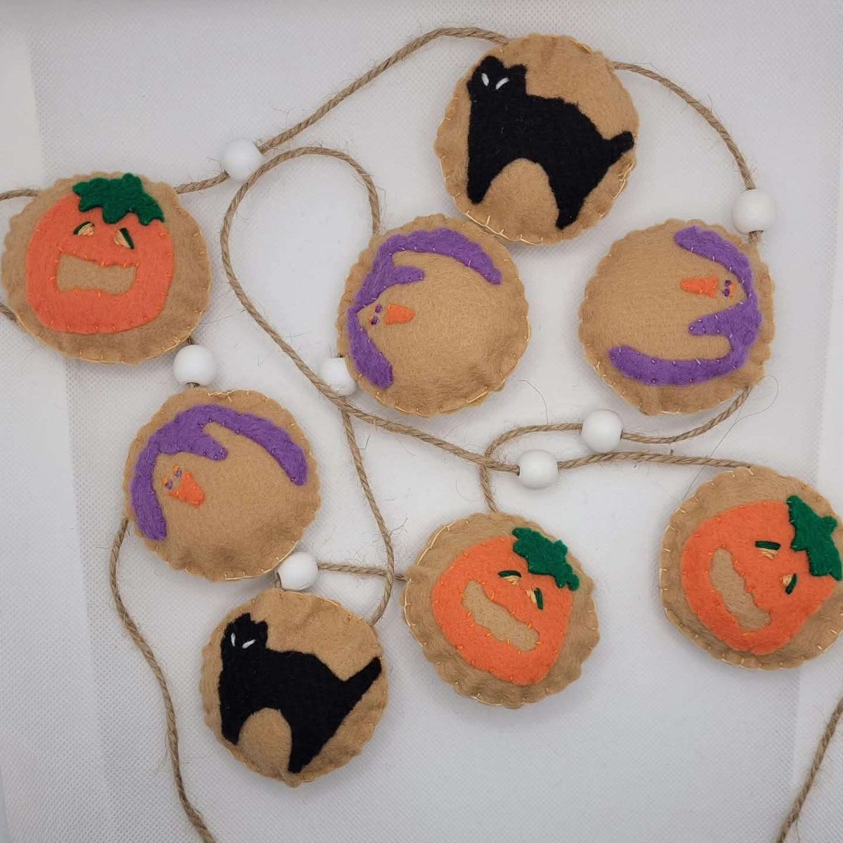 047 - Halloween Cookie Hand Stitched Felt Garland | 60"