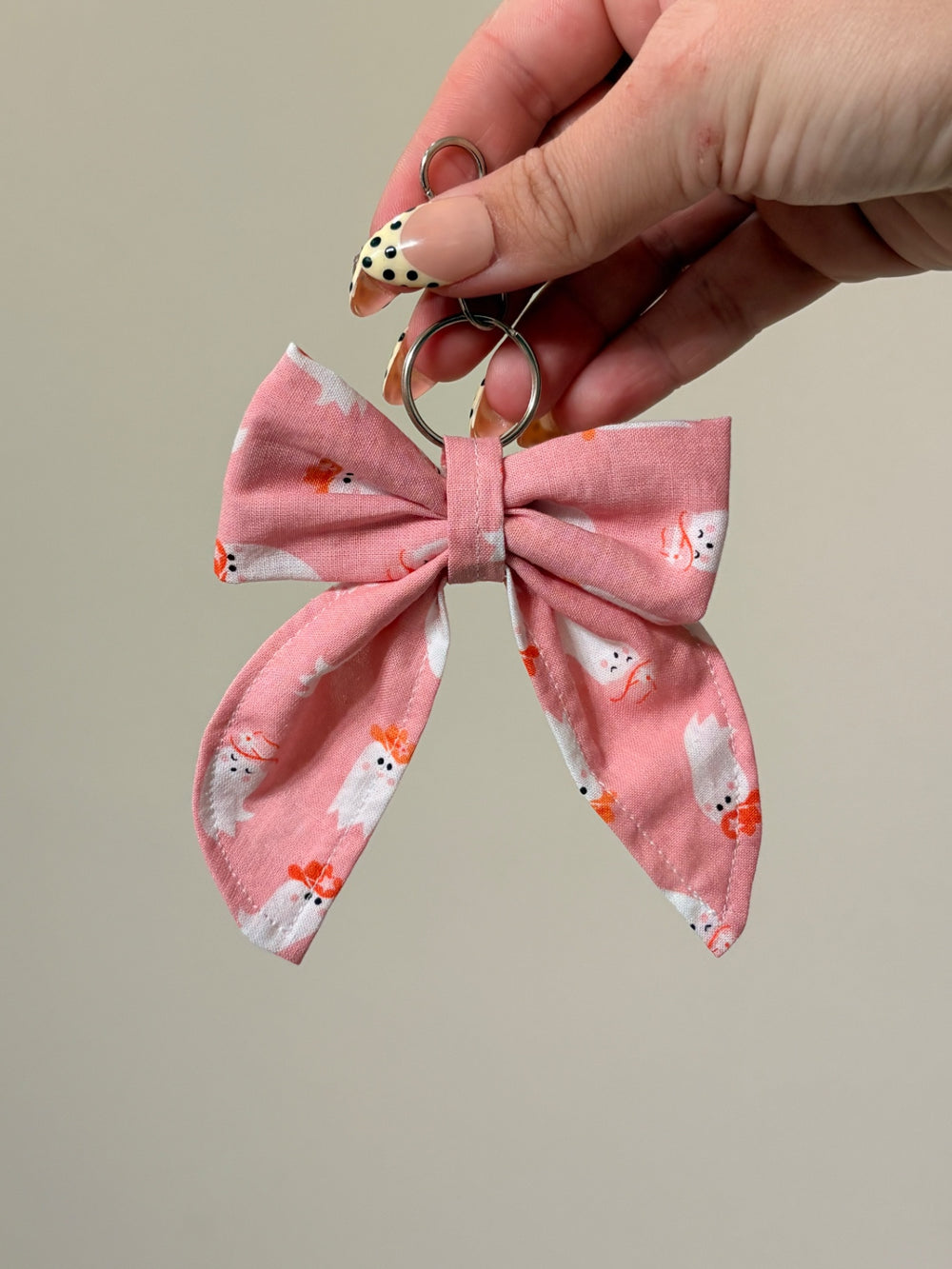 063 - Ghost Cowboy Bow Keychain