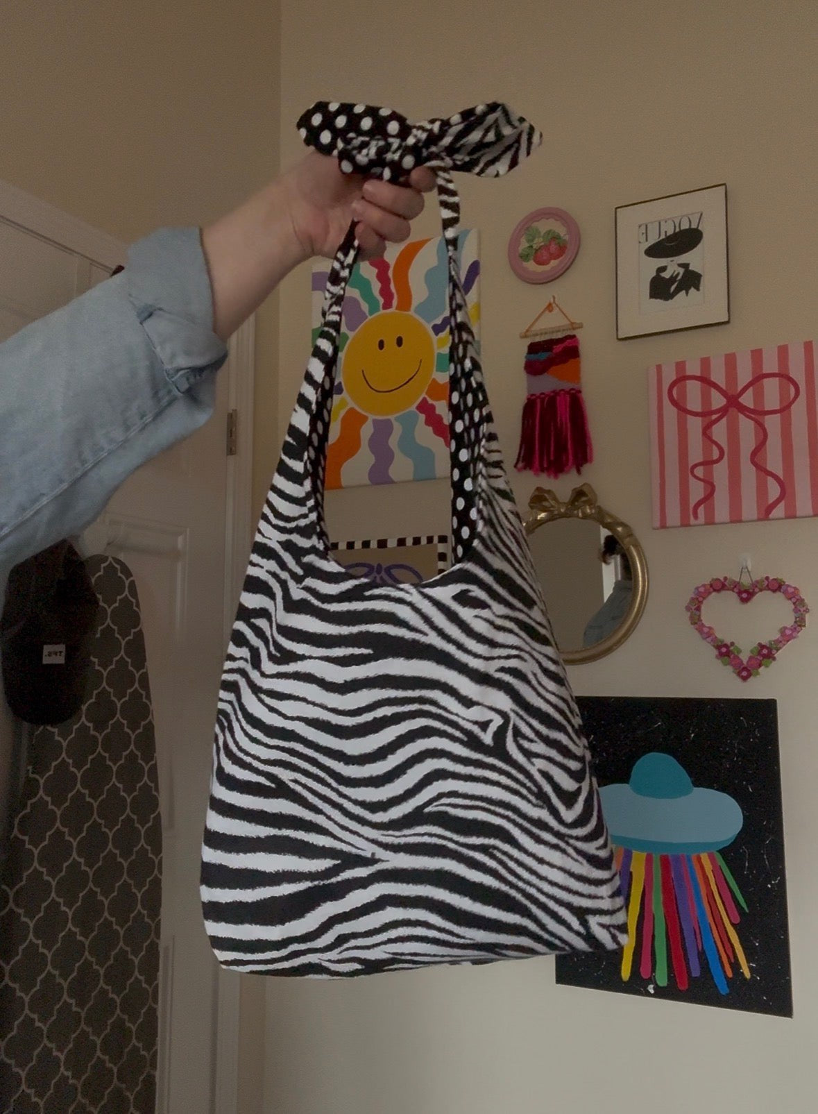 063 - Black and White Reversible Tote Bag
