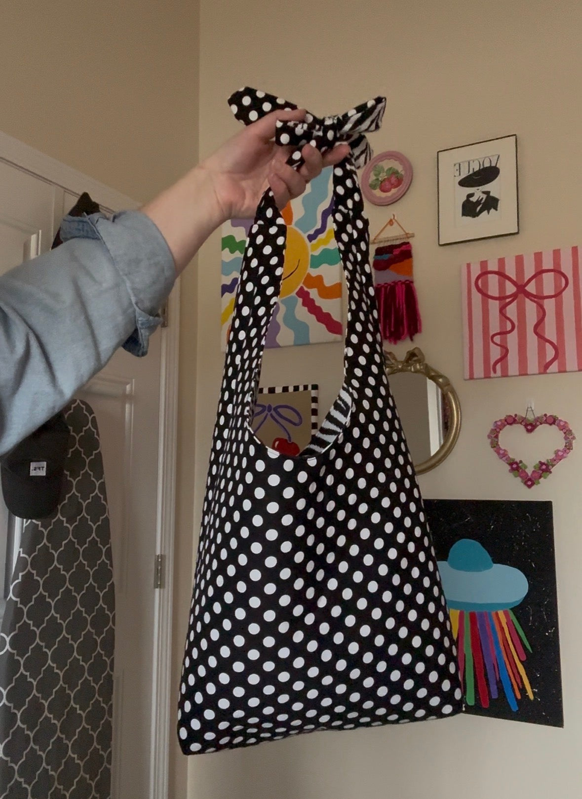 063 - Black and White Reversible Tote Bag