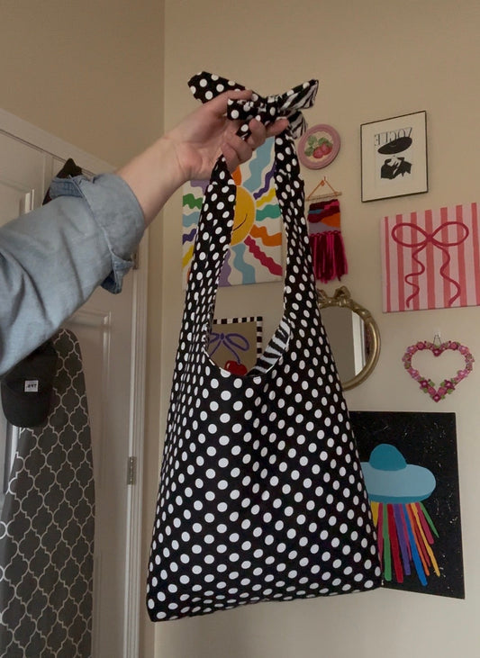 063 - Black and White Reversible Tote Bag