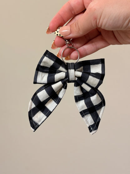 063 - Gingham Bow Keychain