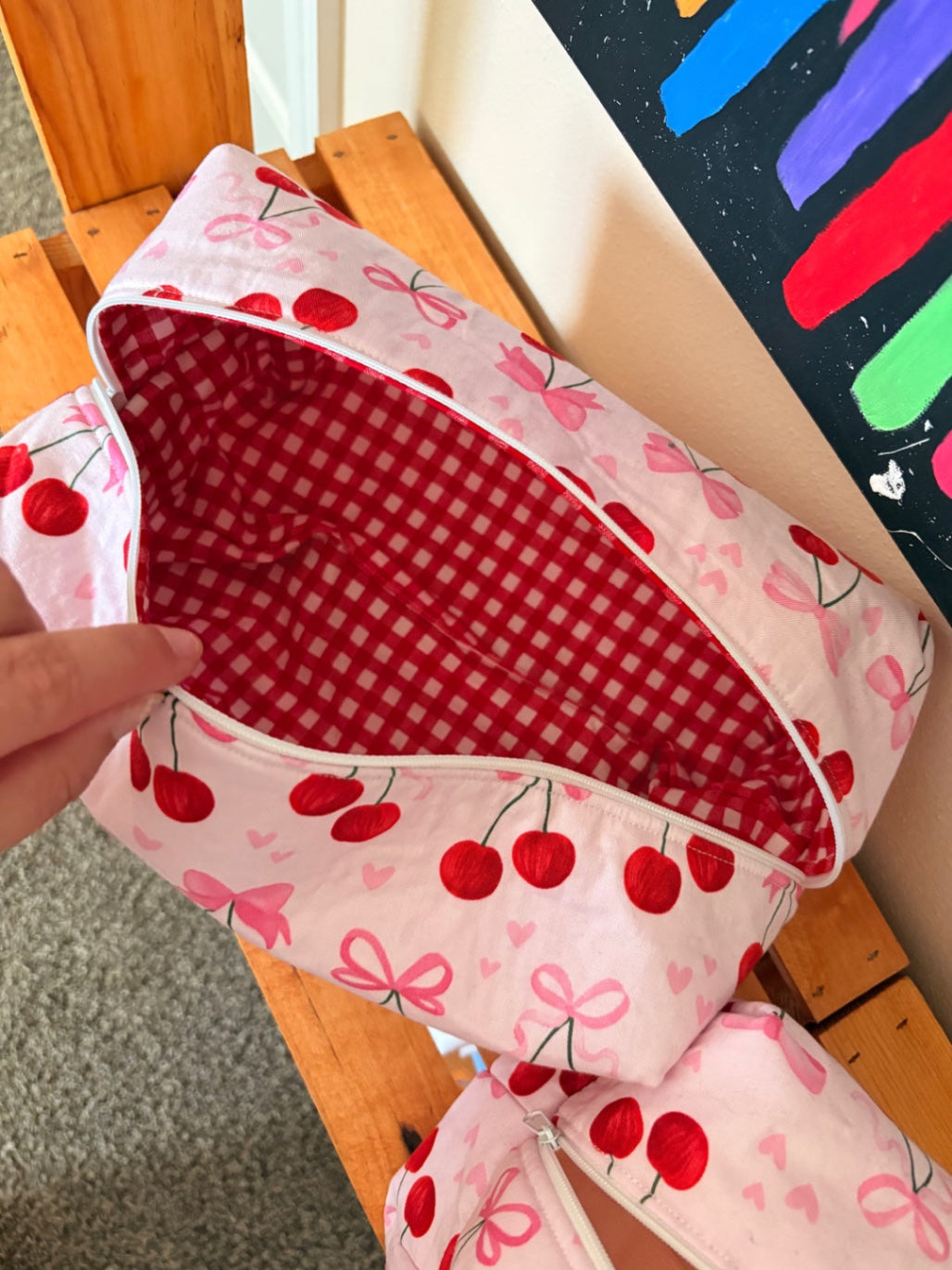 063 - Cherries Make Up Bag Set