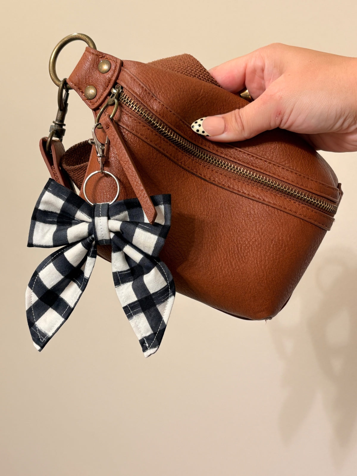 063 - Gingham Bow Keychain