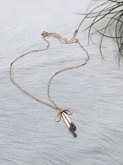 072 - Pyrite Bow Necklace