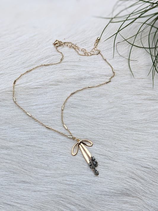 072 - Pyrite Bow Necklace