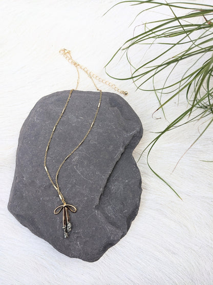 072 - Pyrite Bow Necklace