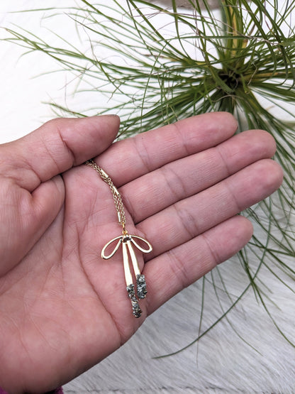 072 - Pyrite Bow Necklace