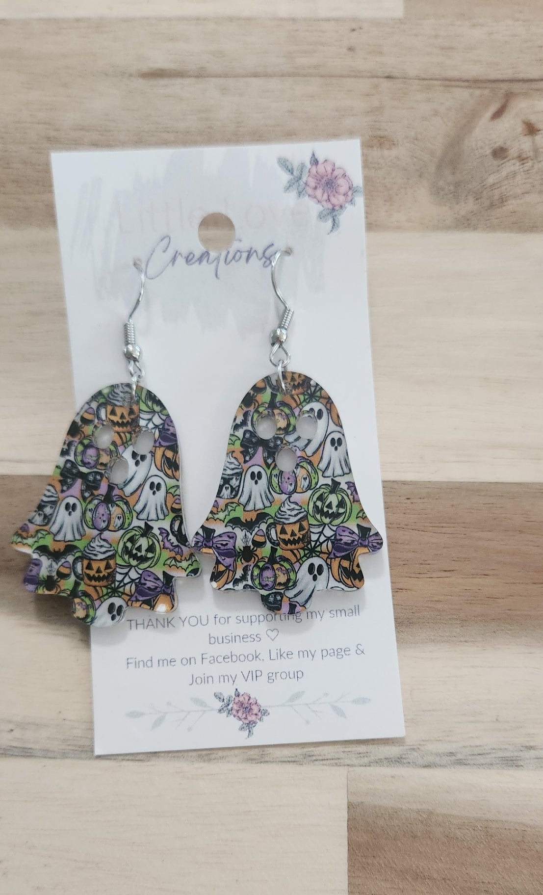 011 - Acrylic Halloween Ghost Dangle Earrings