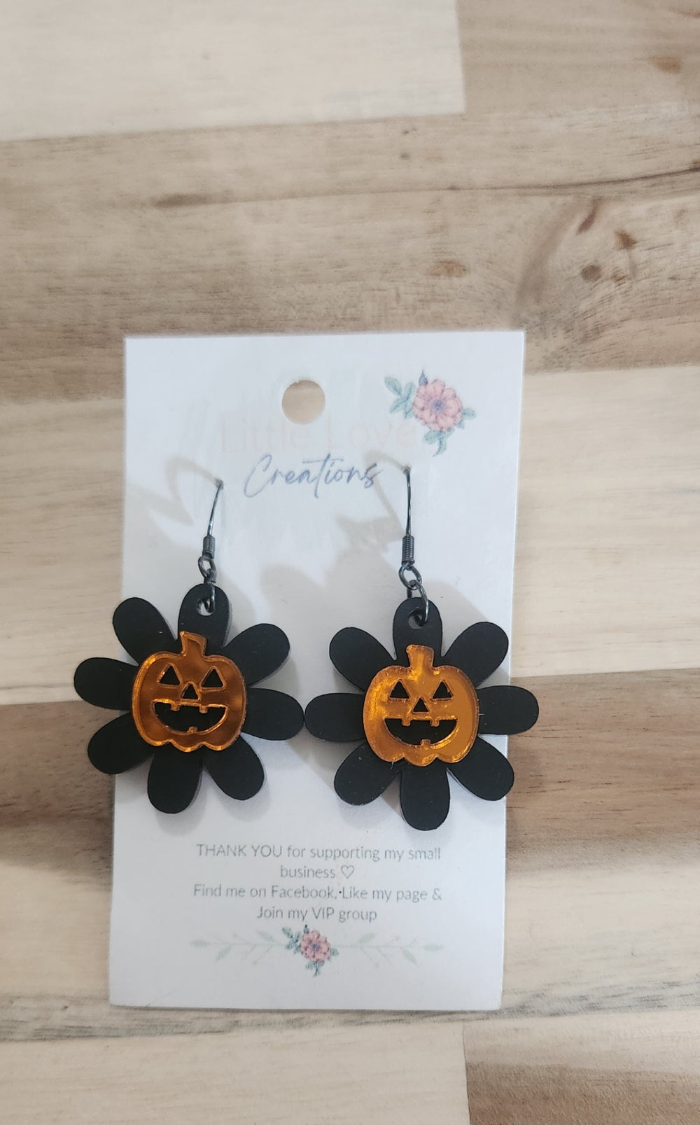 011 - Pumpkin Flower Dangle Earrings