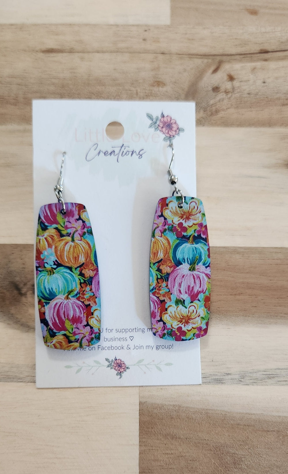 011 -Colorful Acrylic Pumpkin Dangle Earrings