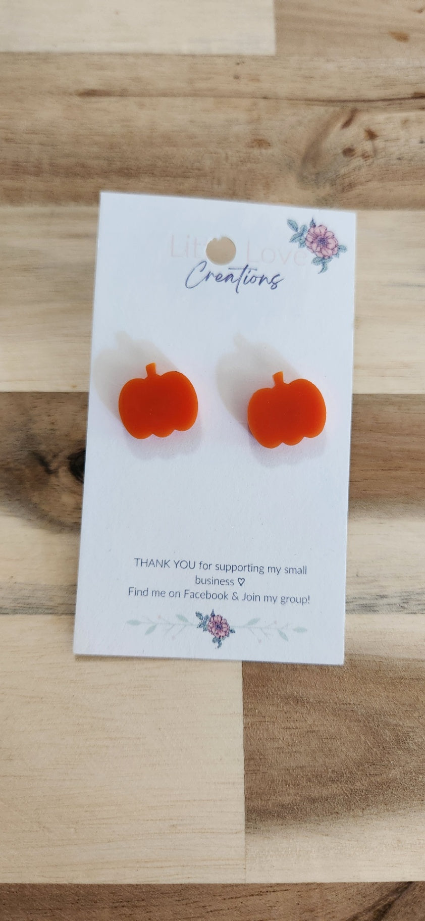 011 - Acrylic Pumpkin Stud Earrings