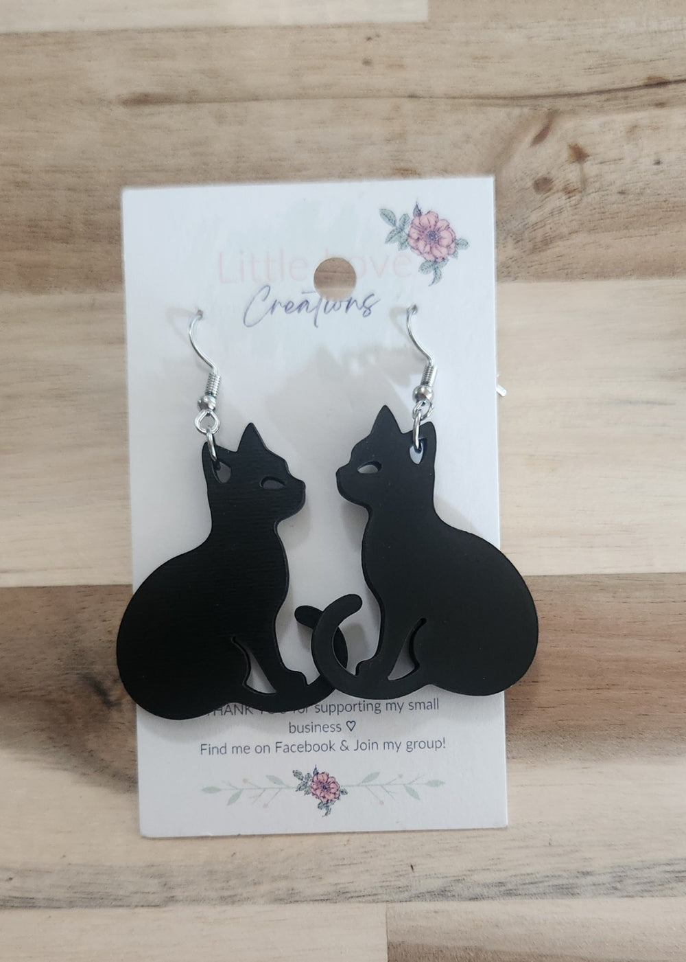 011 - Black Cat Dangle Earrings