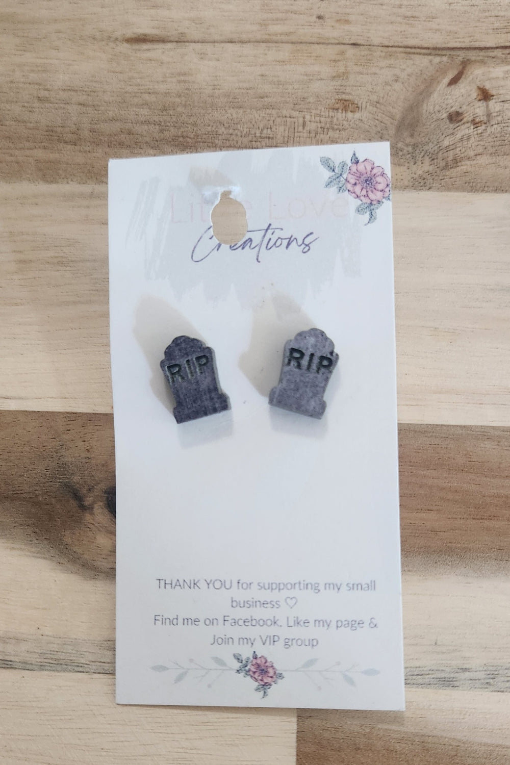 011 - Acrylic Tombstone Stud Earrings