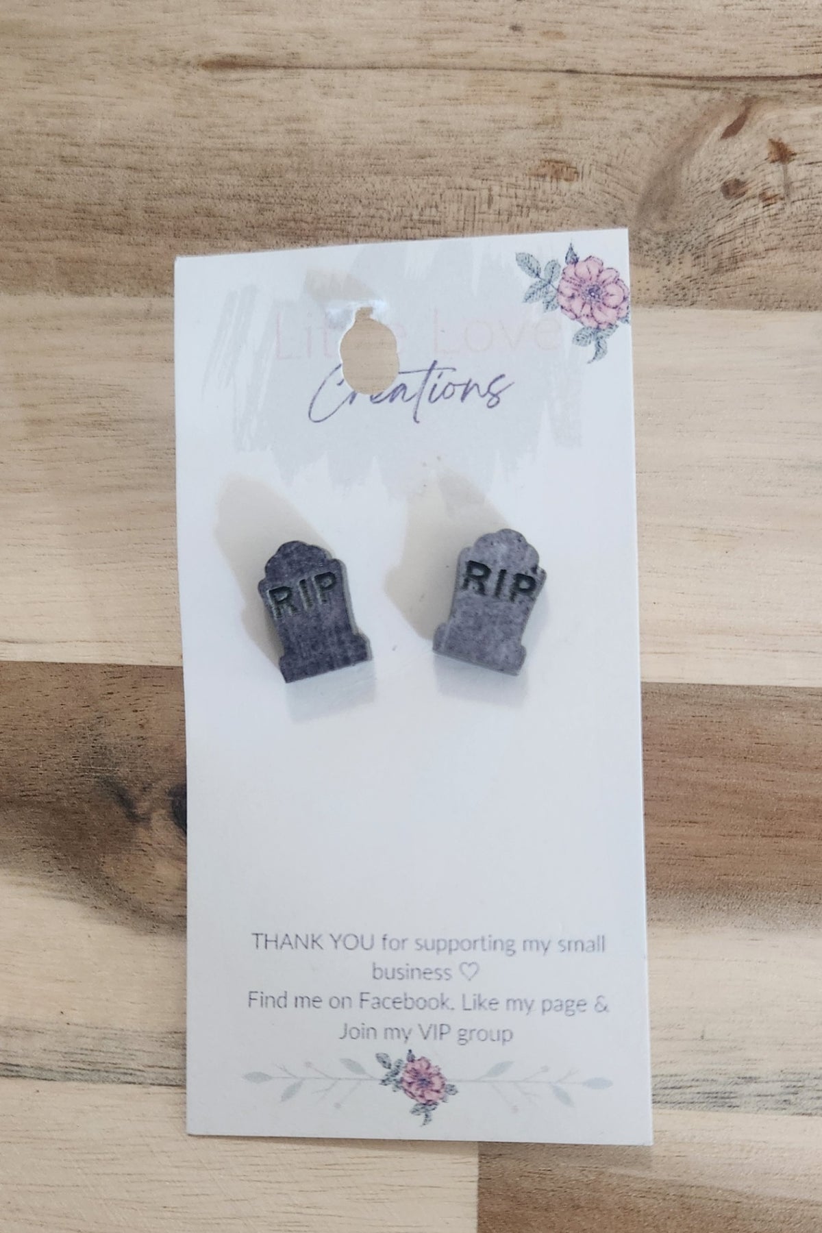 011 - Acrylic Tombstone Stud Earrings