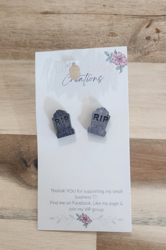 011 - Acrylic Tombstone Stud Earrings