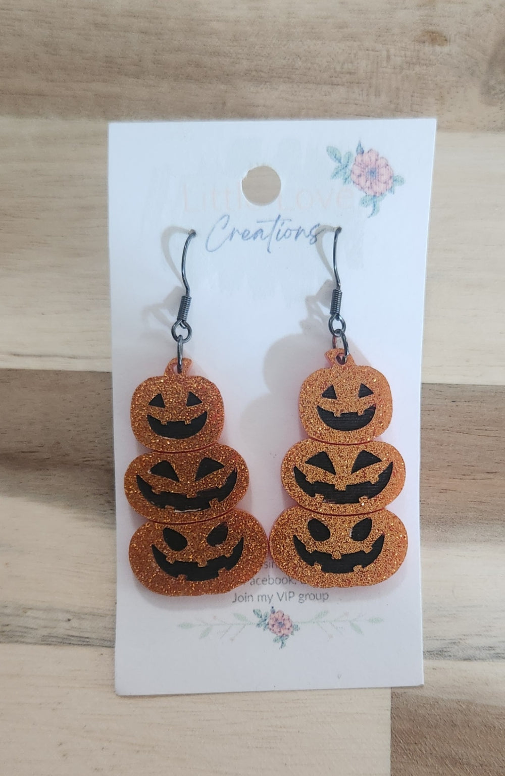 011 - Acrylic Jack O Lantern Dangle Earrings