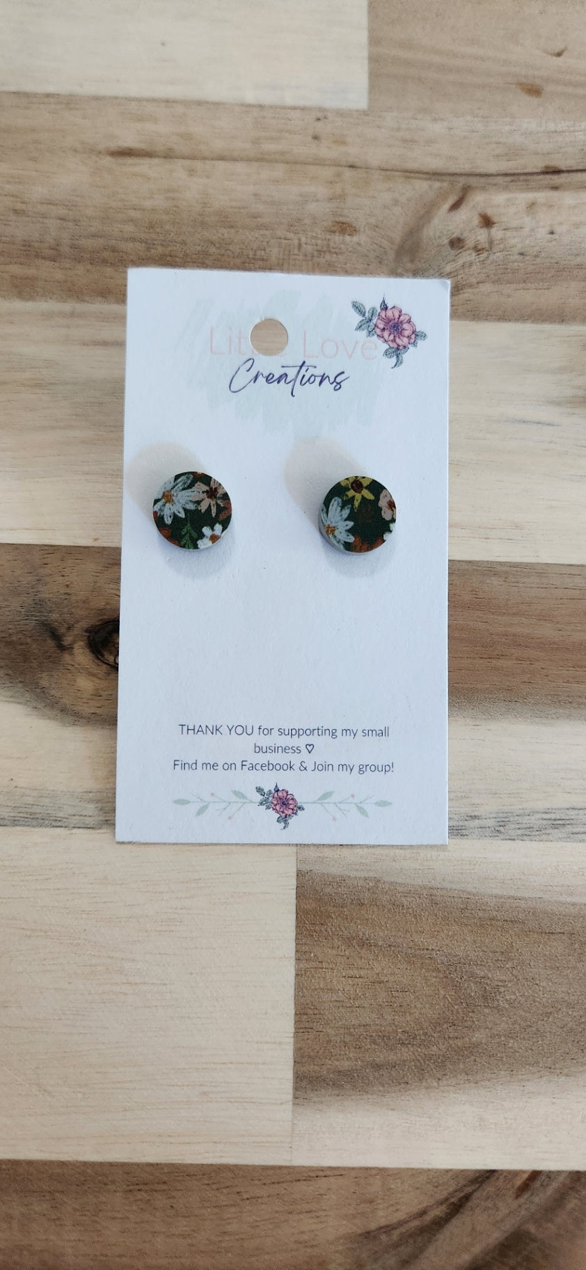 011 - Round Floral Stud Earrings