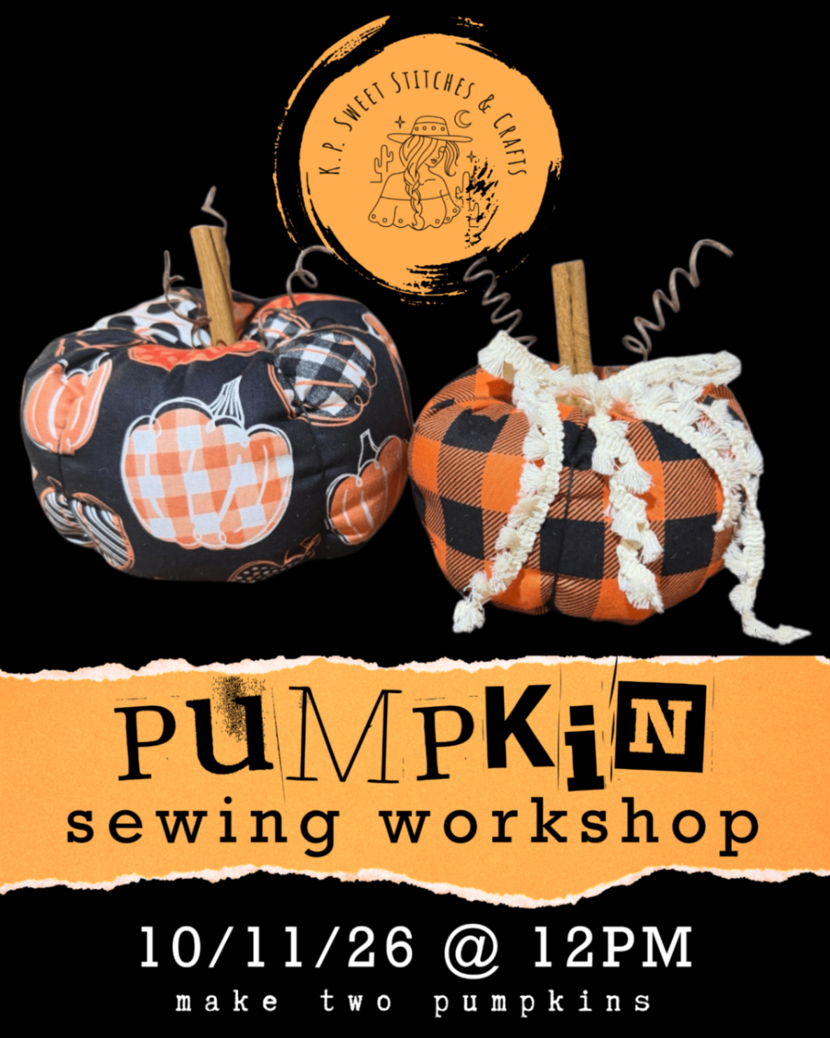 Halloween Pumpkin Sewing Workshop: October 11th