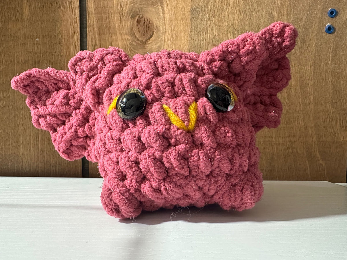 08 - Crochet Sparkly Purple Chunky Bat Plushie