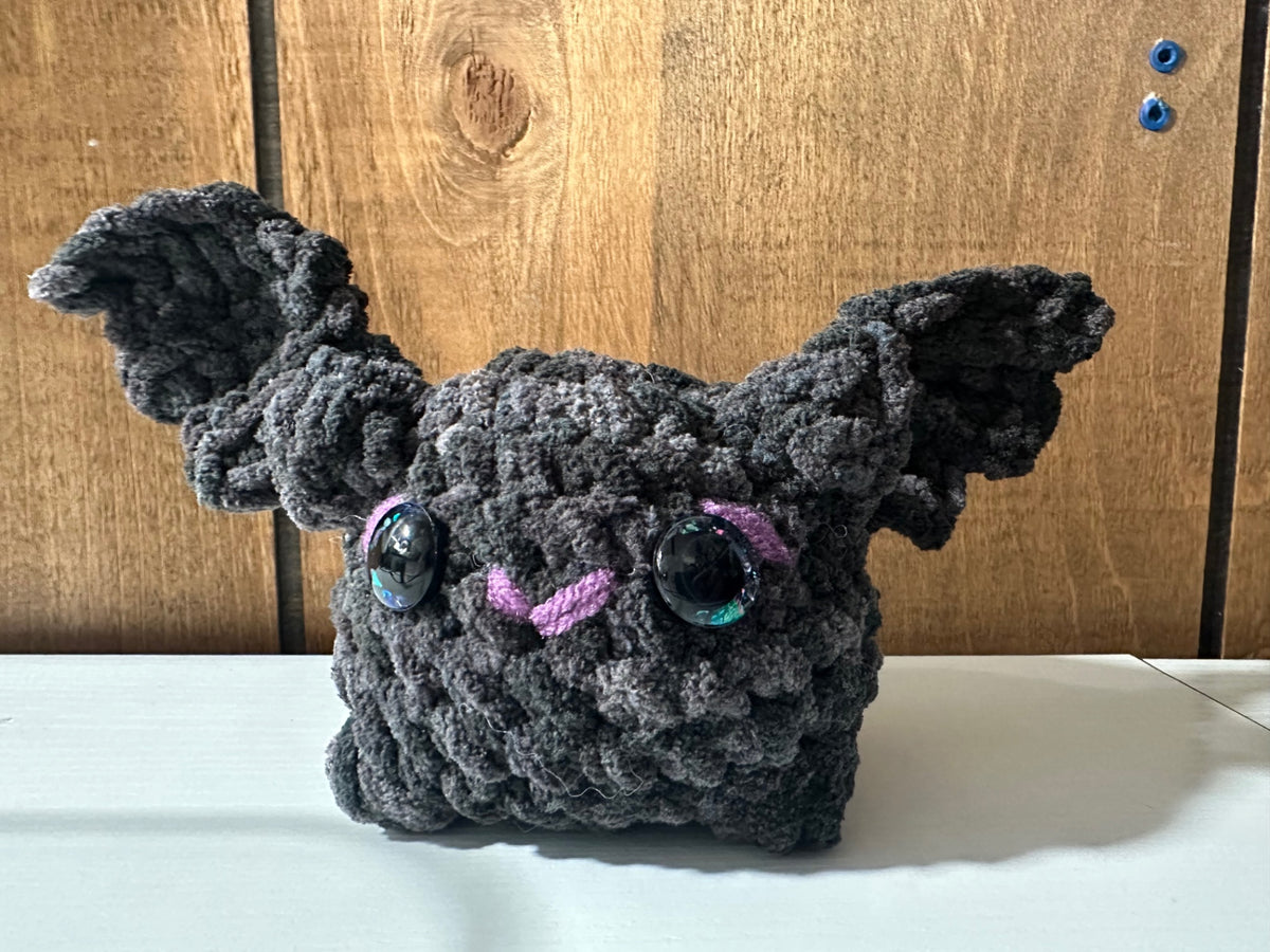 08 - Crochet Black Chunky Bat Plushie