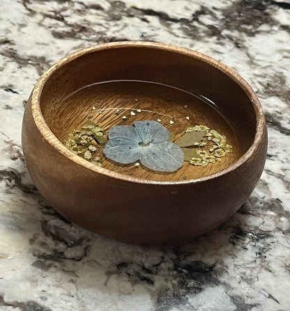 Wooden Bloom Resin Trinket Bowl 