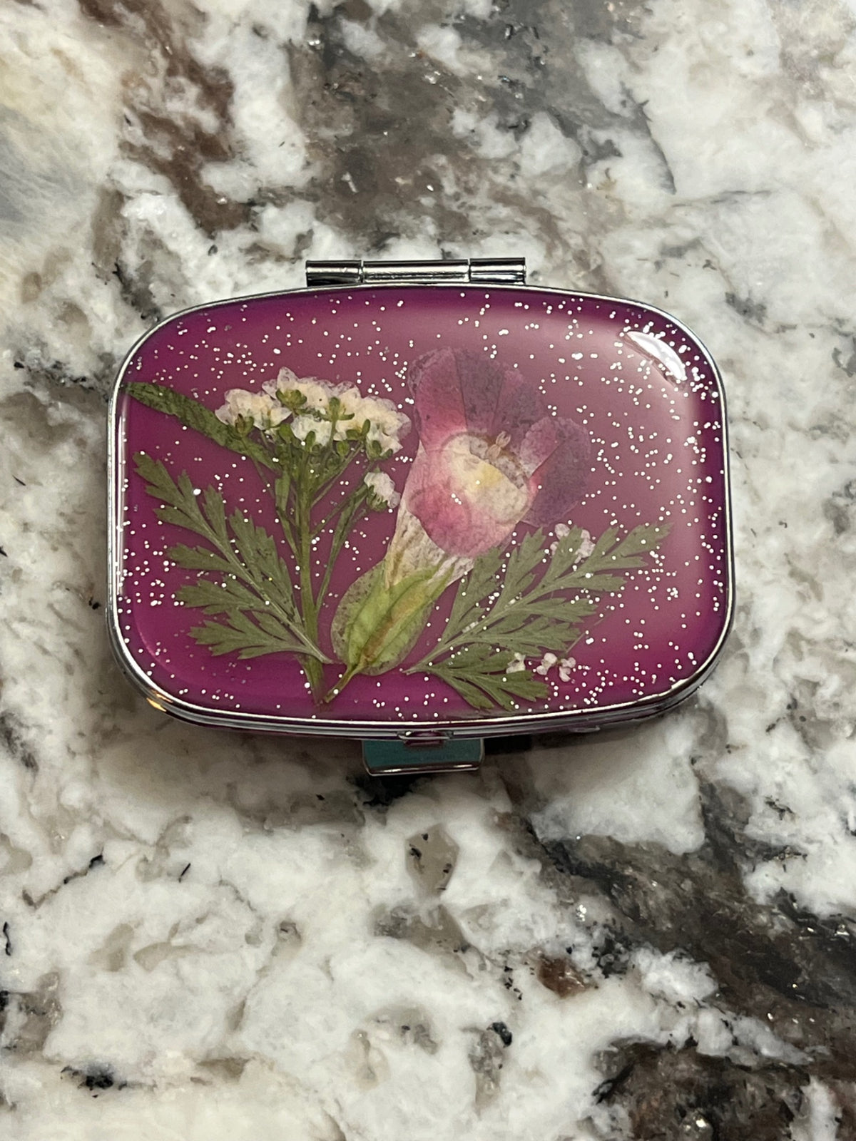 Pressed Flower On-the-Go Two Compartment Pill Case