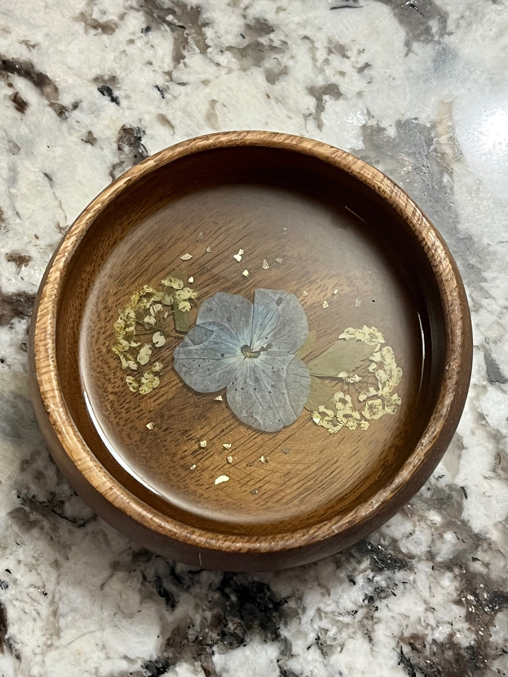Wooden Bloom Resin Trinket Bowl