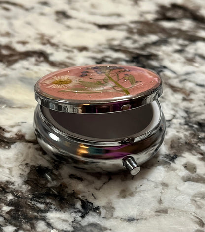 Pressed Flower On-the-Go Round Pill Case