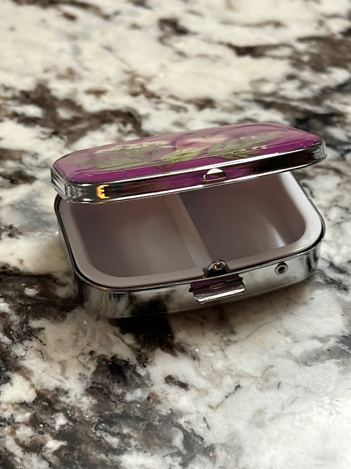 Pressed Flower On-the-Go Two Compartment Pill Case