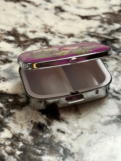 Pressed Flower On-the-Go Two Compartment Pill Case