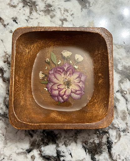 Wooden Bloom Resin Trinket Bowl 