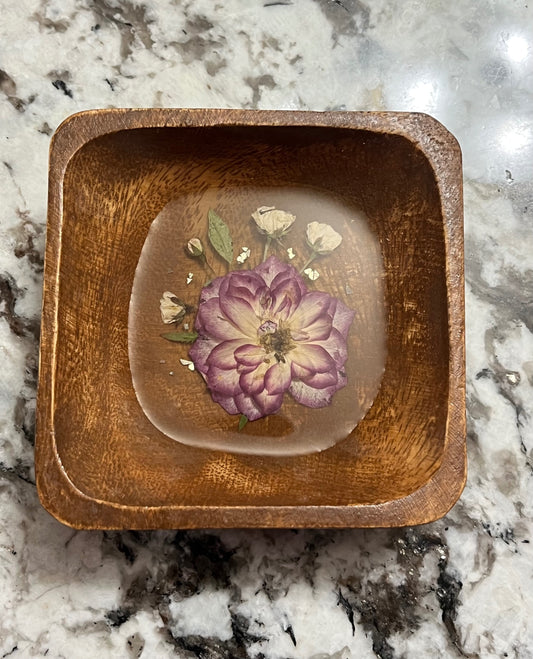 Wooden Bloom Resin Trinket Bowl 