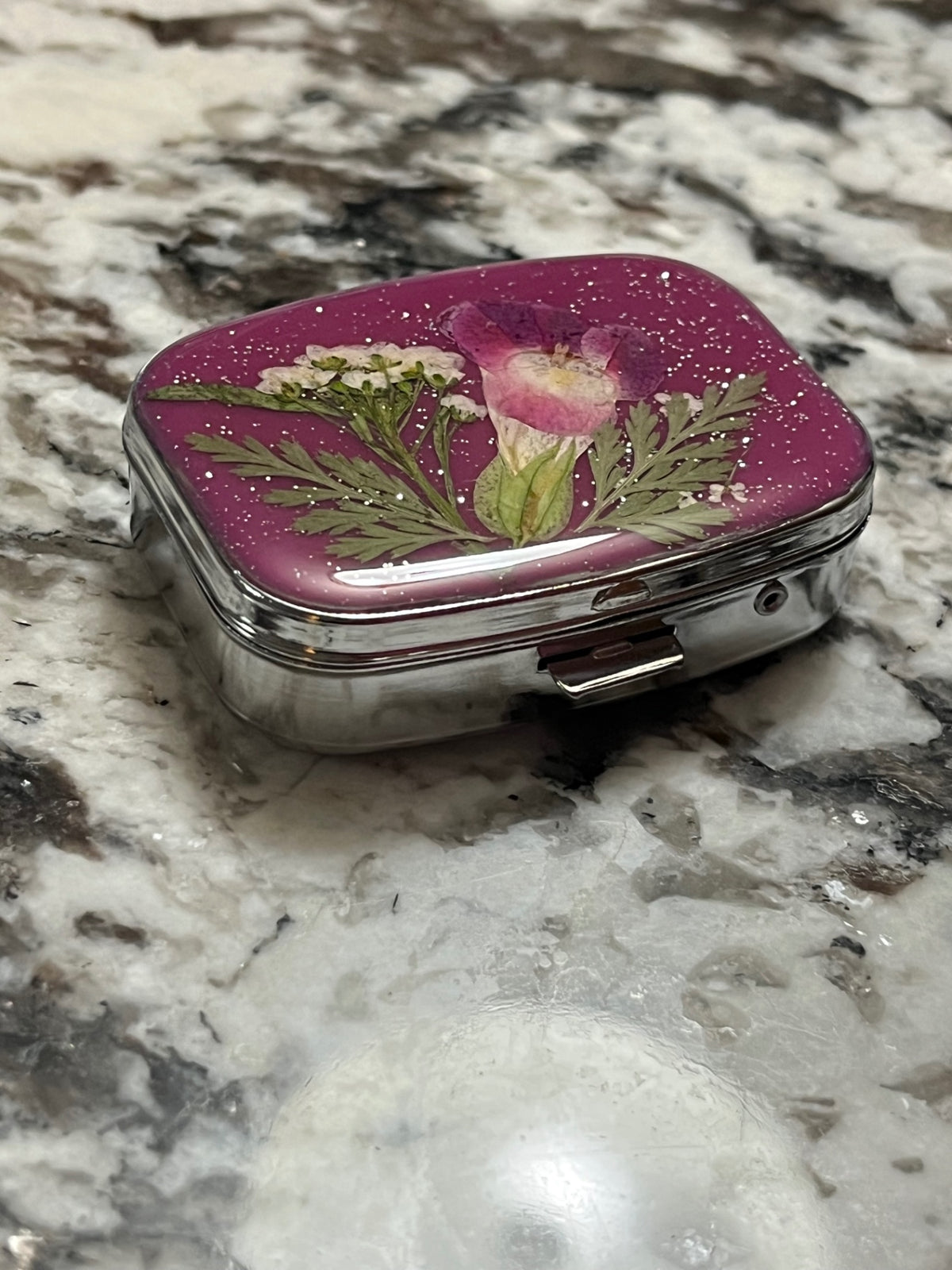 Pressed Flower On-the-Go Two Compartment Pill Case