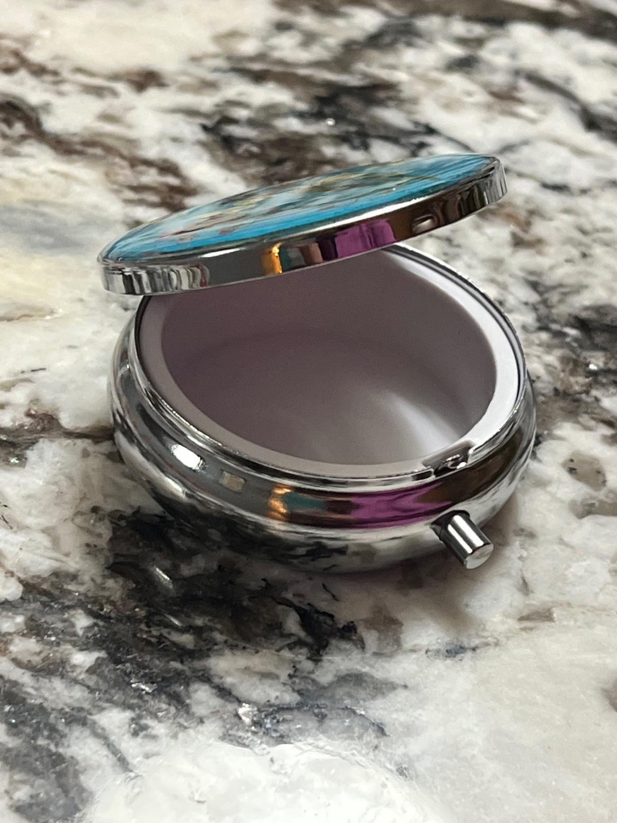 Pressed Flower On-the-Go Round Pill Case