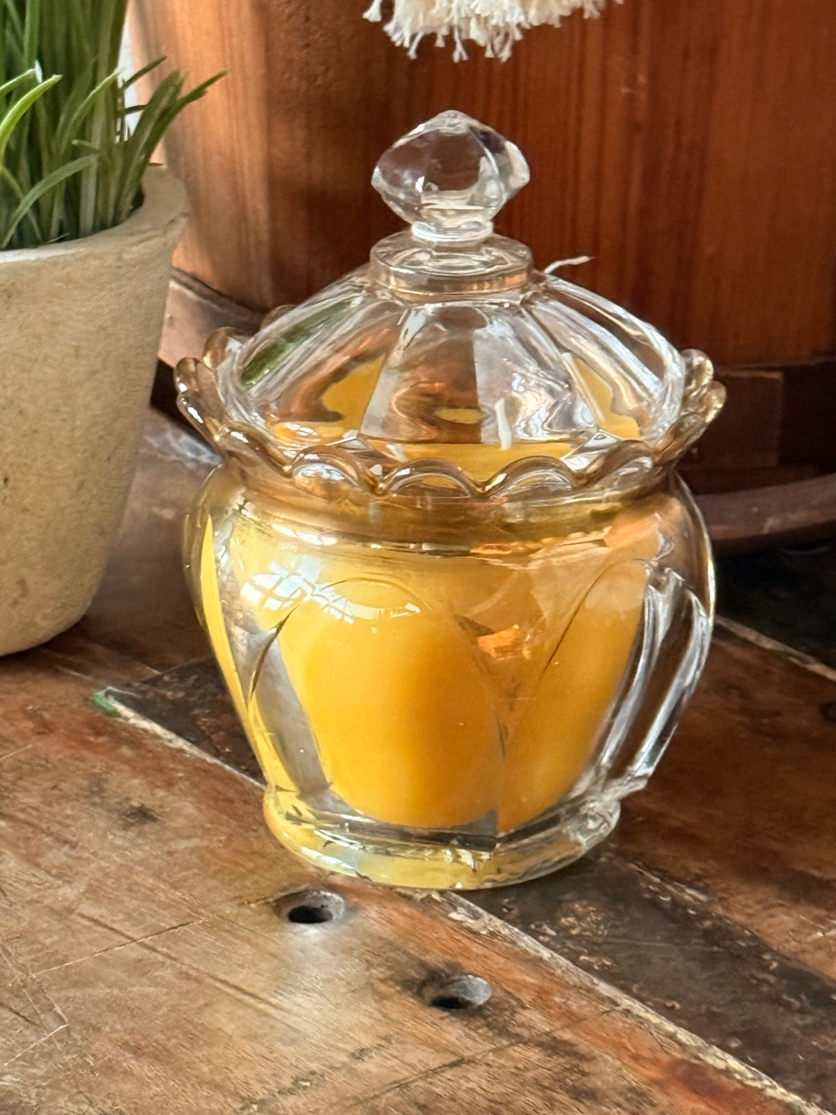 076 - Fragrance-Free Beeswax Candle Honey Scallop