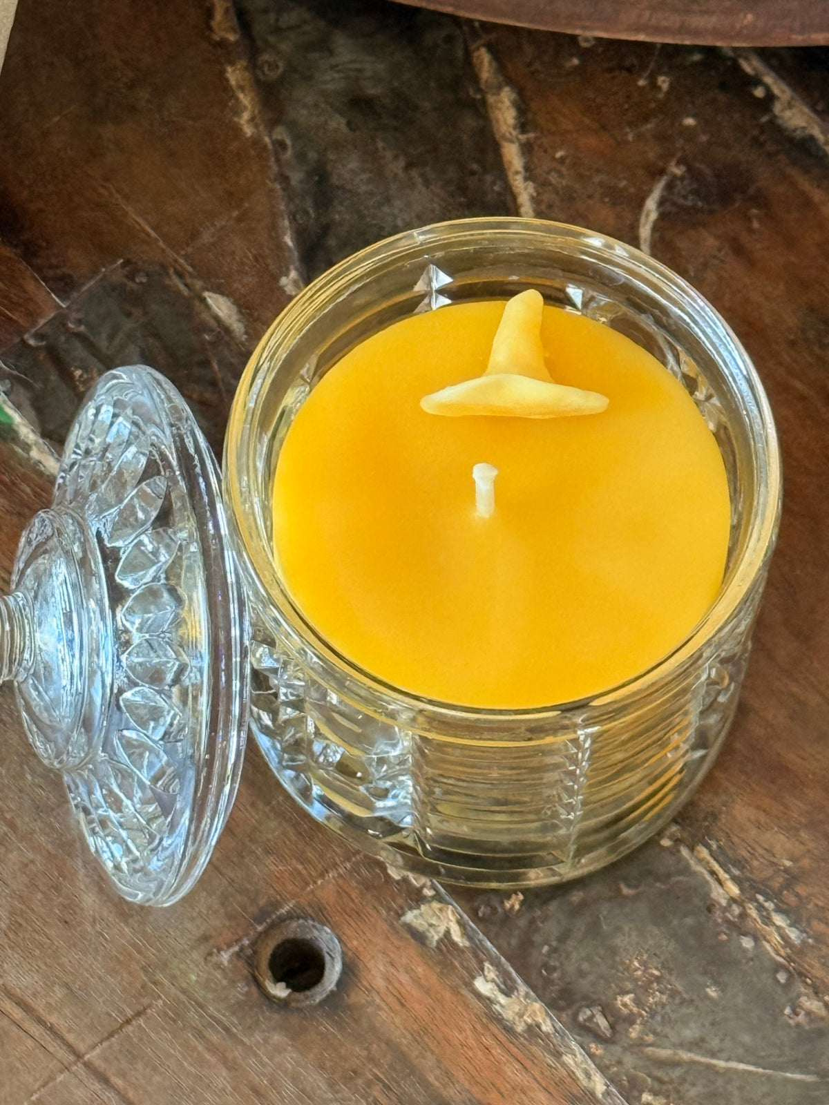 076 - Fragrance-Free Beeswax Candle Honey Pot