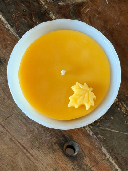076 - Fragrance-Free Beeswax Candle Golden Harvest