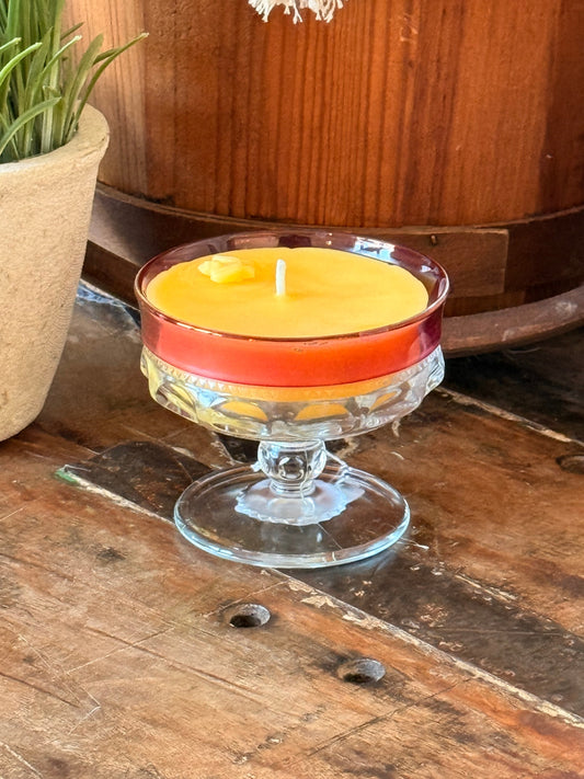 076 - Fragrance-Free Beeswax Candle Golden Ru-Bee