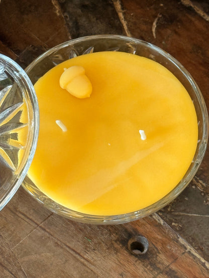 076 - Fragrance-Free Beeswax Candle Golden Starburst