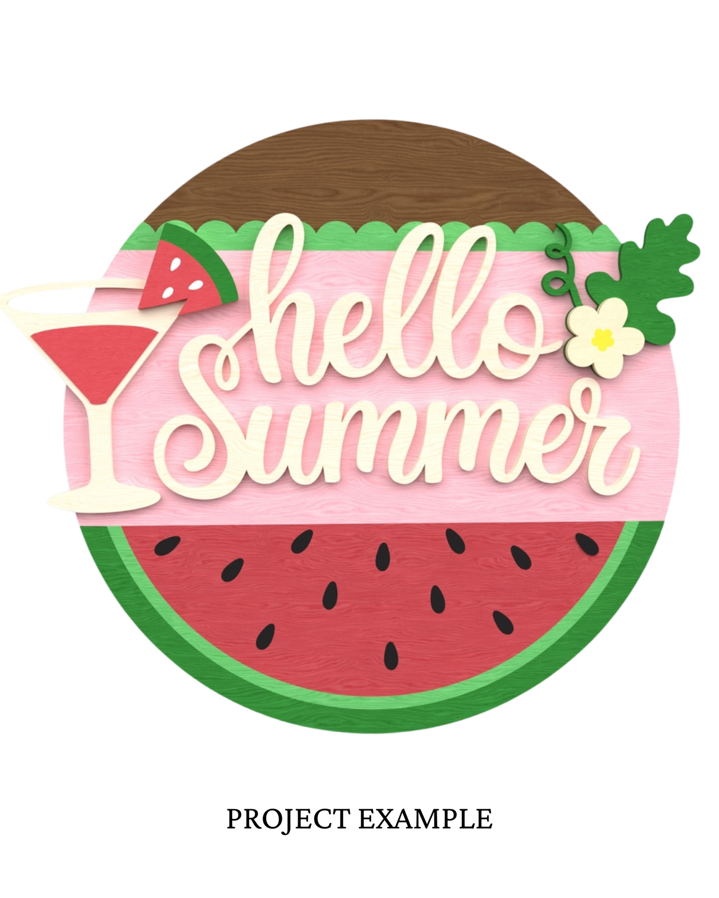 Hello Summer Watermelon-Tini Round Sign | Creative Table Project
