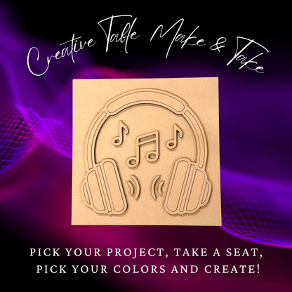 Layered Headphone Music Sign Creative Kit